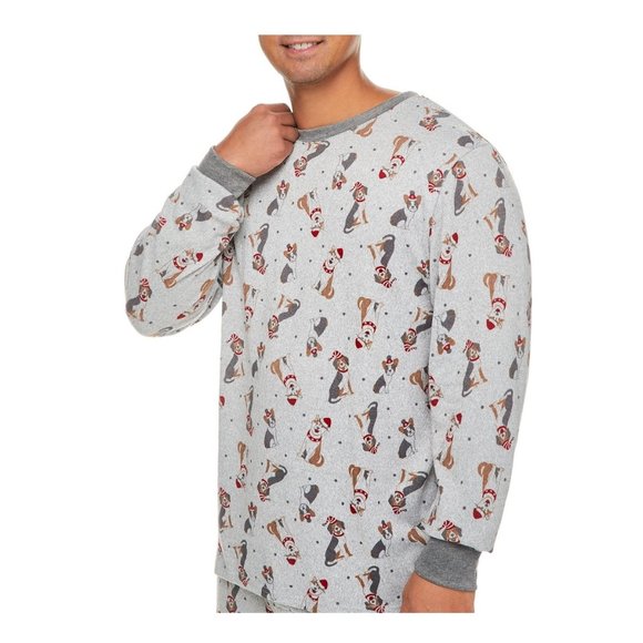 NEW Men's Festive Dog Holiday FamJams Pajamas 2- Piece Set SMALL - Picture 2 of 4